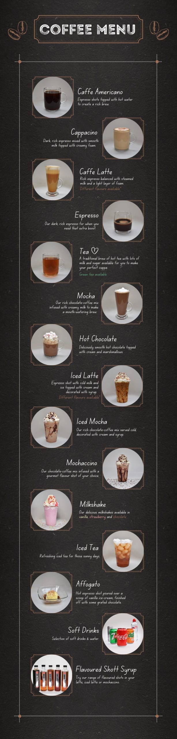 Mellowes Athboy coffee menu