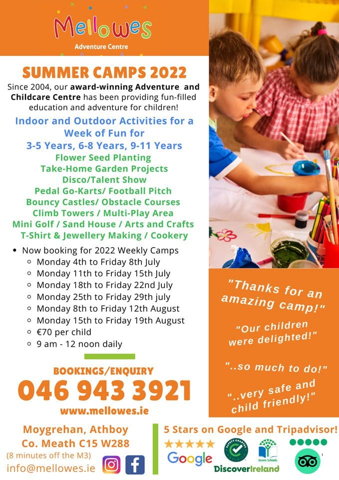 Summer Camps at Mellowes Adventure Centre Athboy Meath Ireland